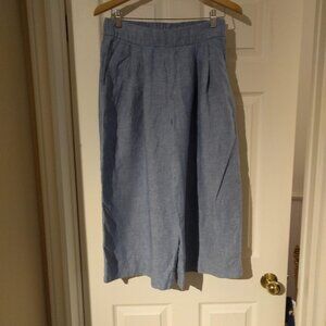 Gap Chambray Wide Leg Crop Pants